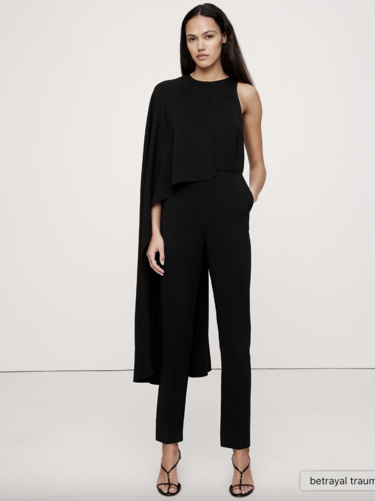 Banana Republic Crepe Cape-Shoulder Jumpsuit